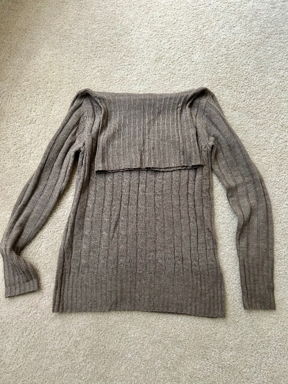 New York & Company Sz Medium Taupe Oversized Turtleneck Sweater